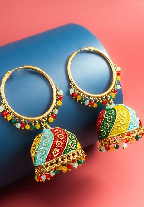 Multicolor Alloy Jhumka Earring