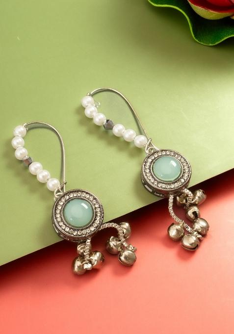 Green Alloy Drop Earring