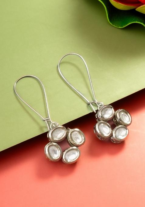 Silver Alloy Drop Earring