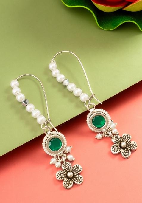 Green Alloy Drop Earring