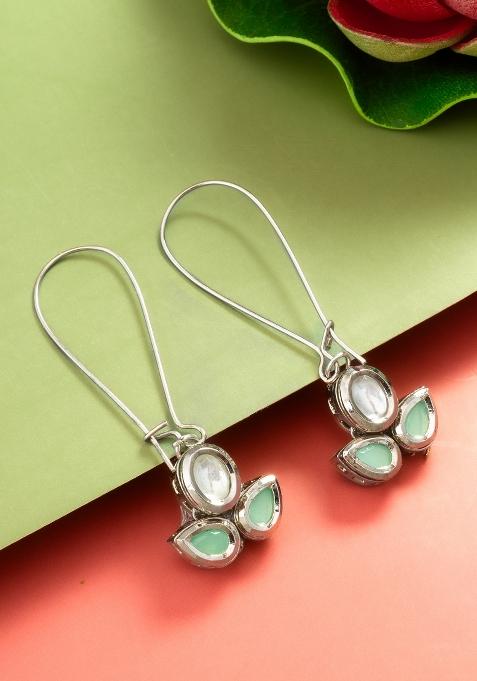 Green Alloy Drop Earring