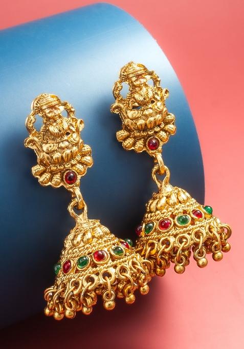 Golden Alloy Jhumka Earring