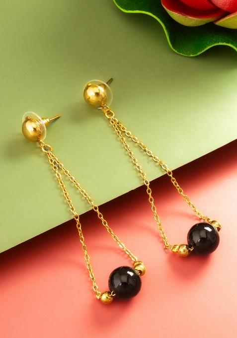 Golden Alloy Drop Earring