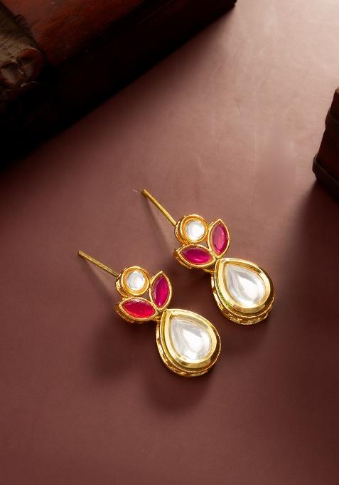 Red And White Alloy Earrings