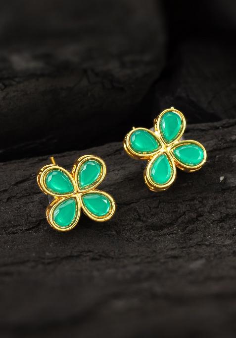 Green Alloy Earrings