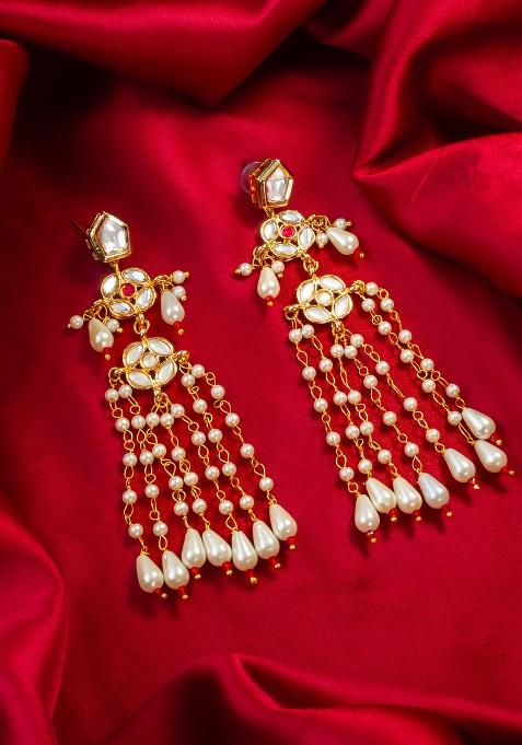 White Alloy Earrings