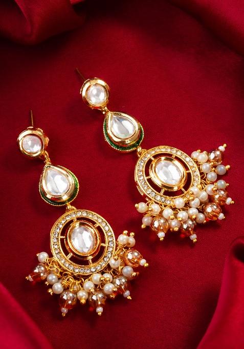 White Alloy Earrings