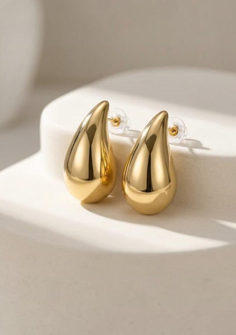 Gold Alloy Earrings - Indya