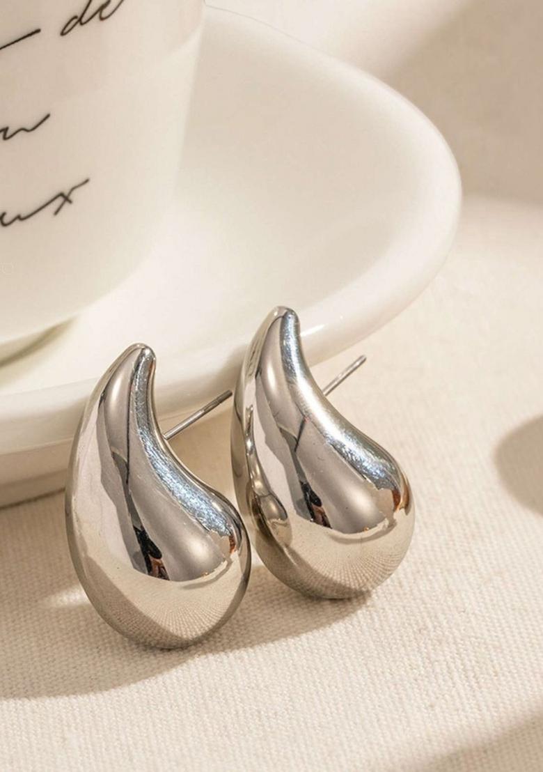 Silver Alloy Earrings - Indya