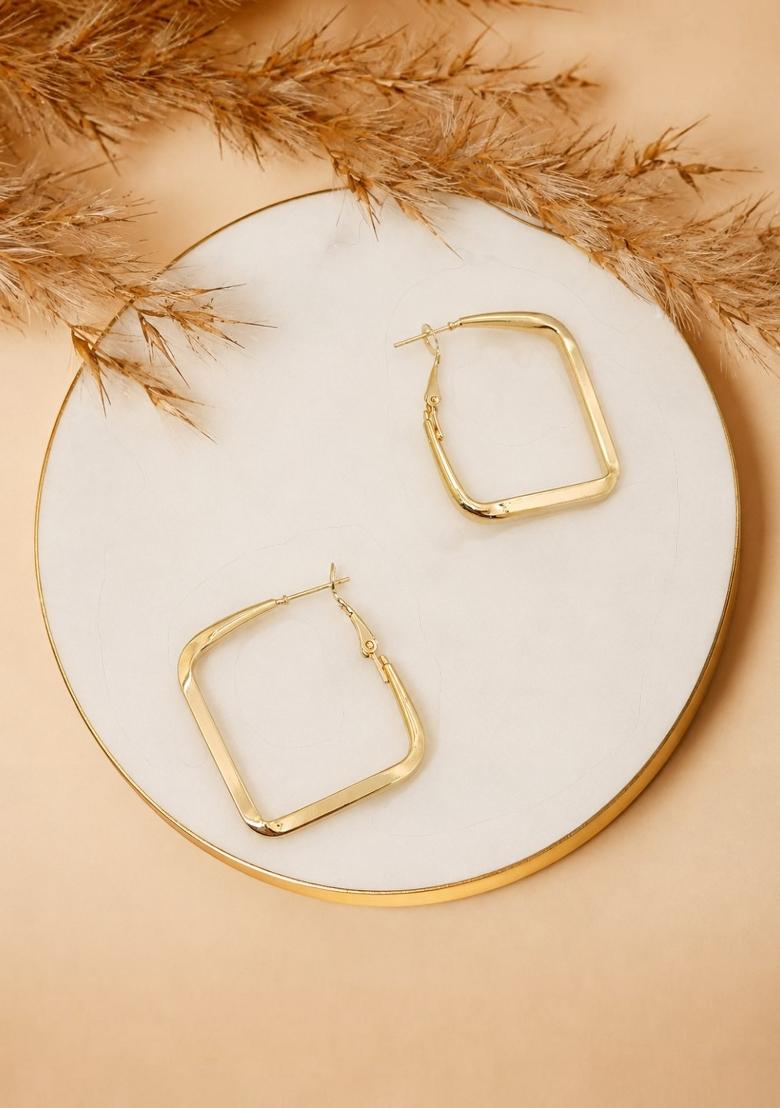 Gold Alloy Earrings - Indya