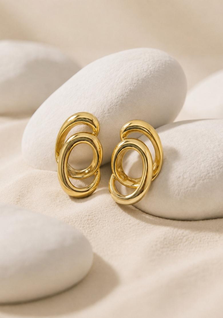 Gold Alloy Earrings - Indya