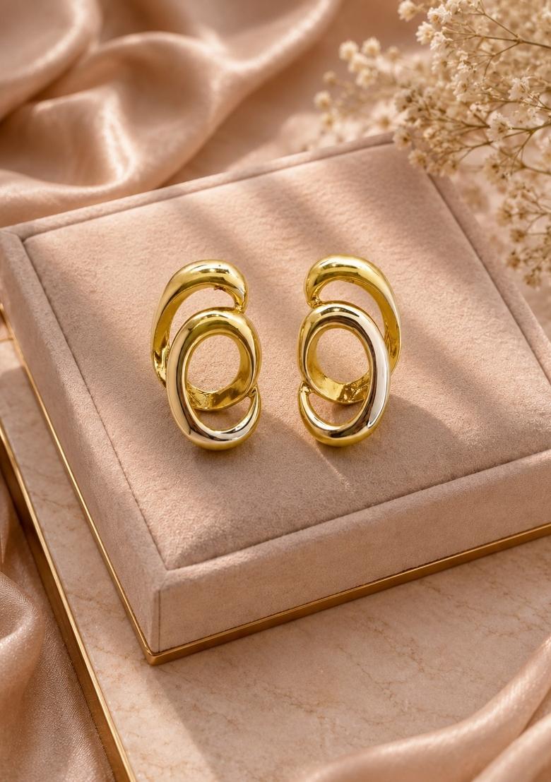 Gold Alloy Earrings - Indya