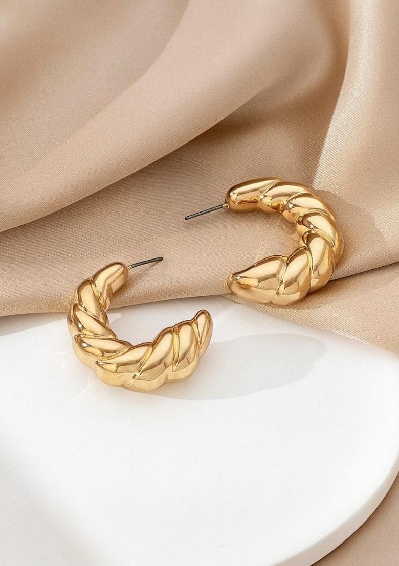 Gold Alloy Earrings - Indya