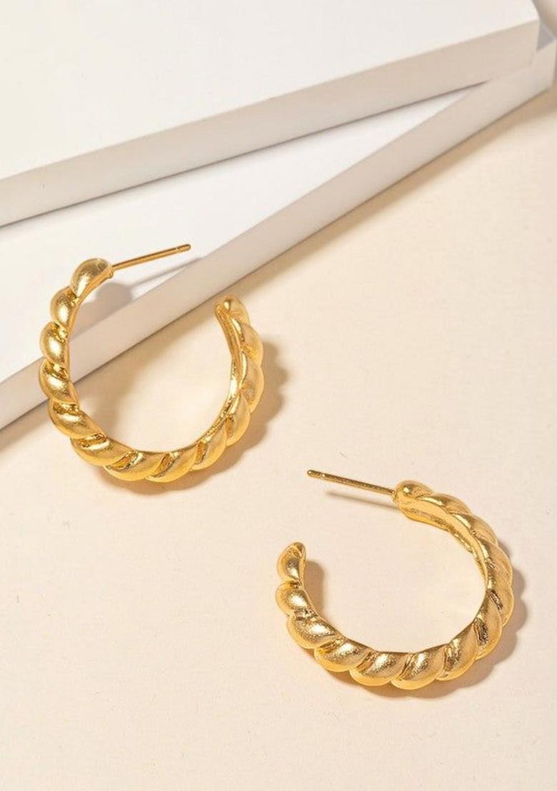 Gold Alloy Earrings - Indya
