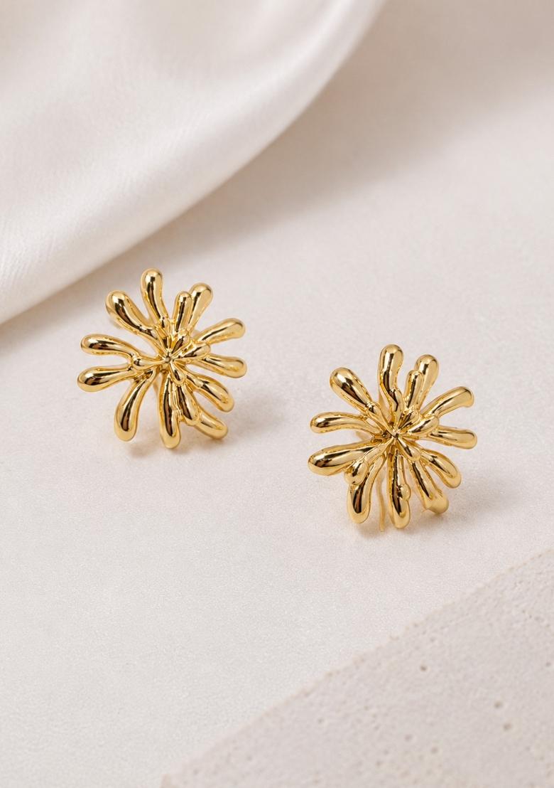 Gold Alloy Earrings - Indya