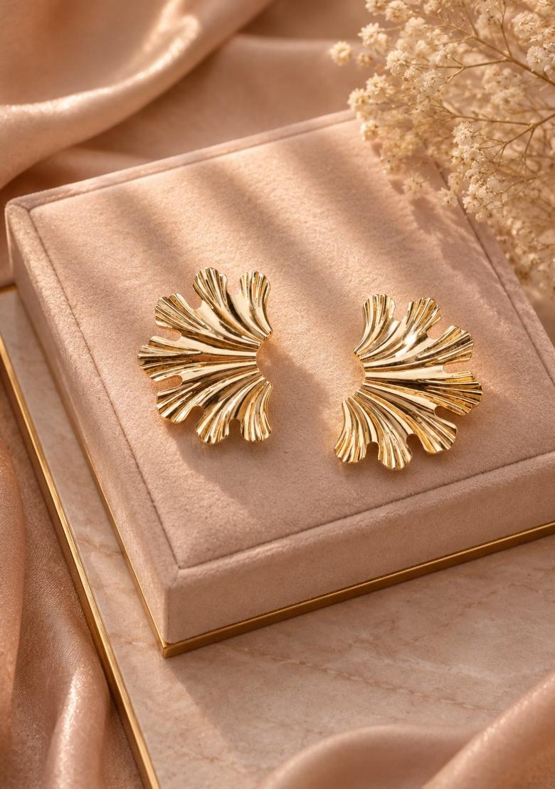 Gold Alloy Earrings - Indya