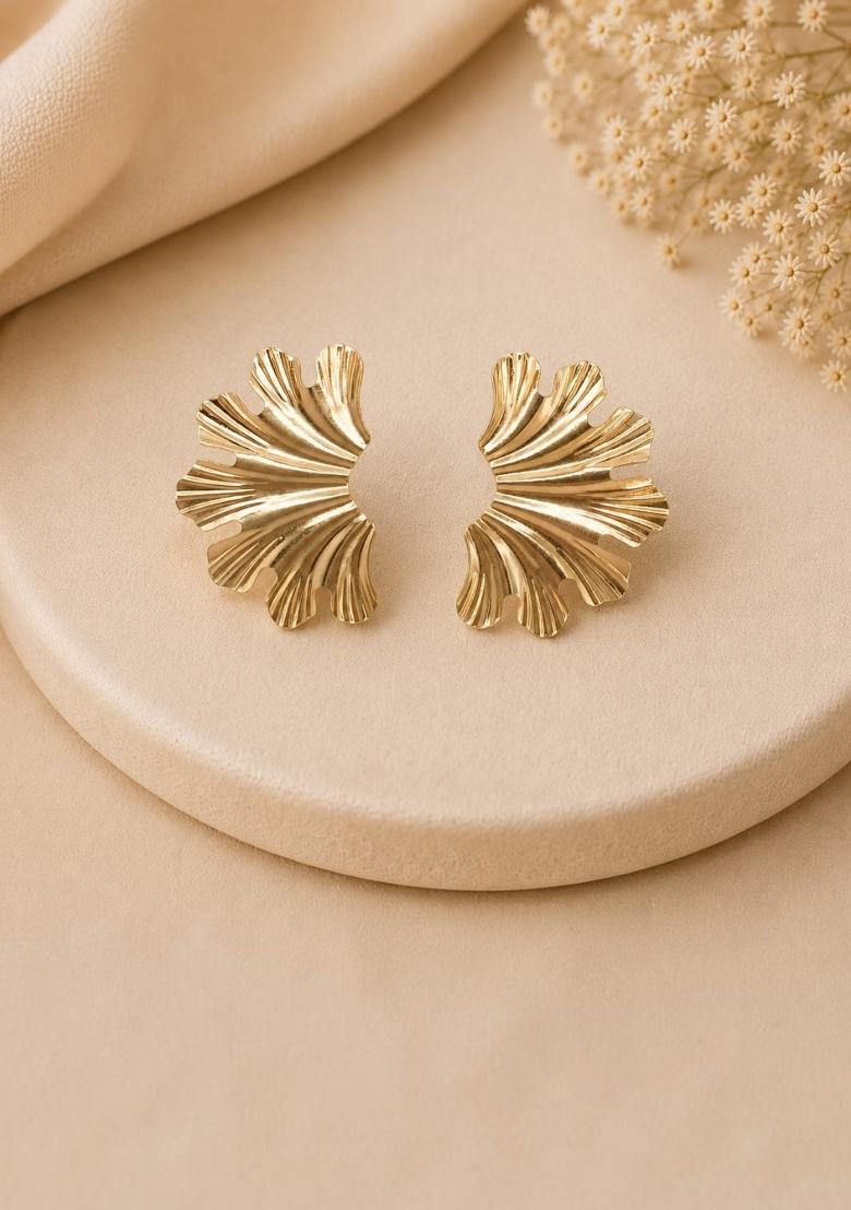 Gold Alloy Earrings - Indya