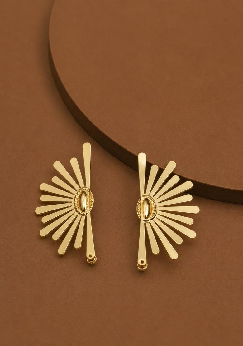 Gold Alloy Earrings - Indya