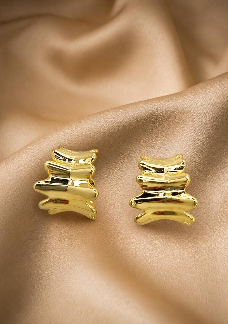 Gold Alloy Earrings - Indya