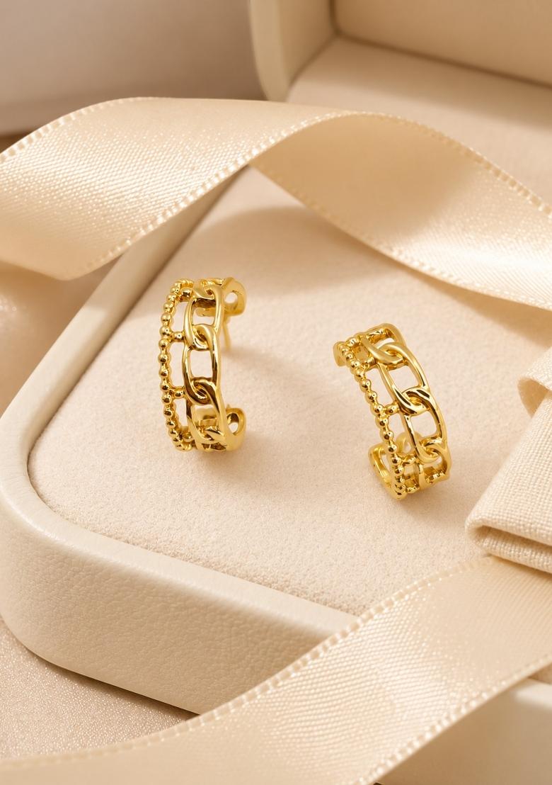 Gold Alloy Earrings - Indya