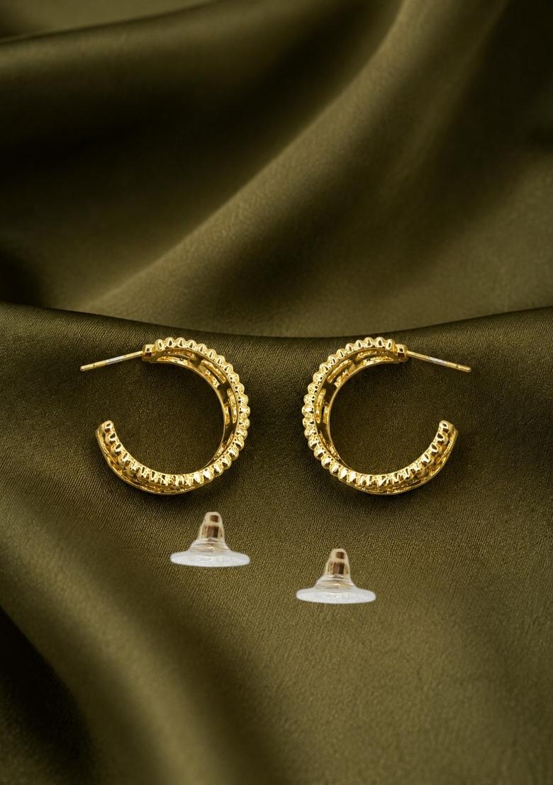 Gold Alloy Earrings - Indya