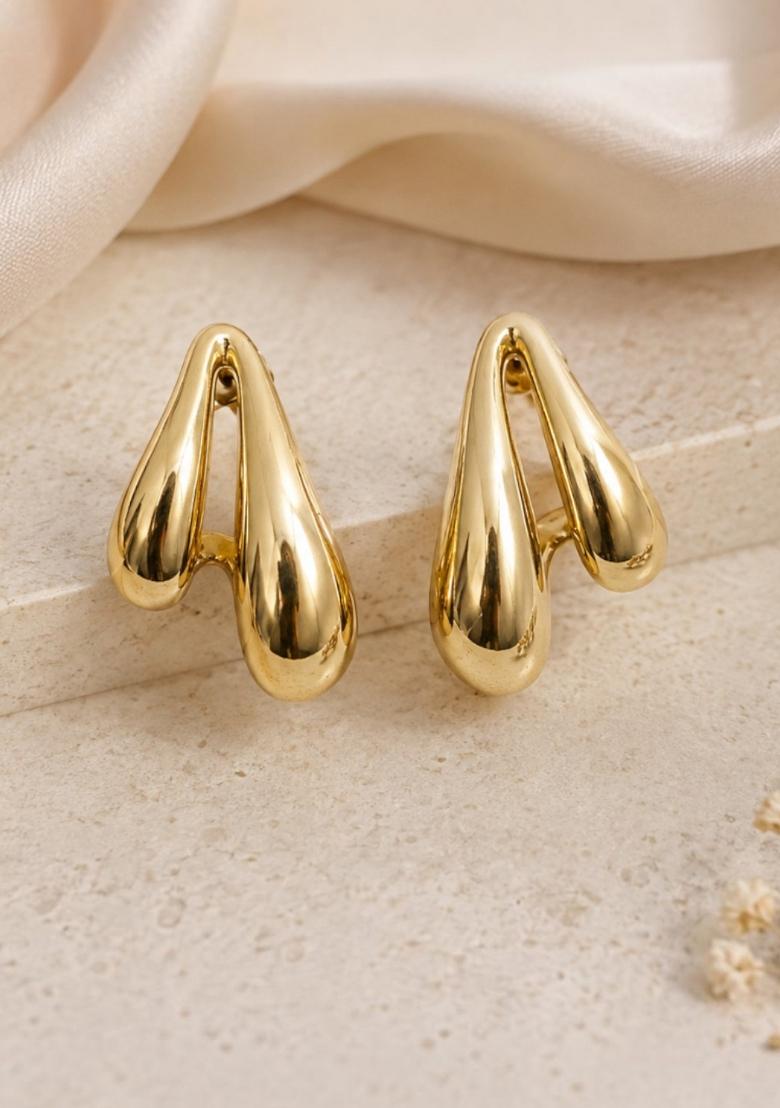 Gold Alloy Earrings - Indya