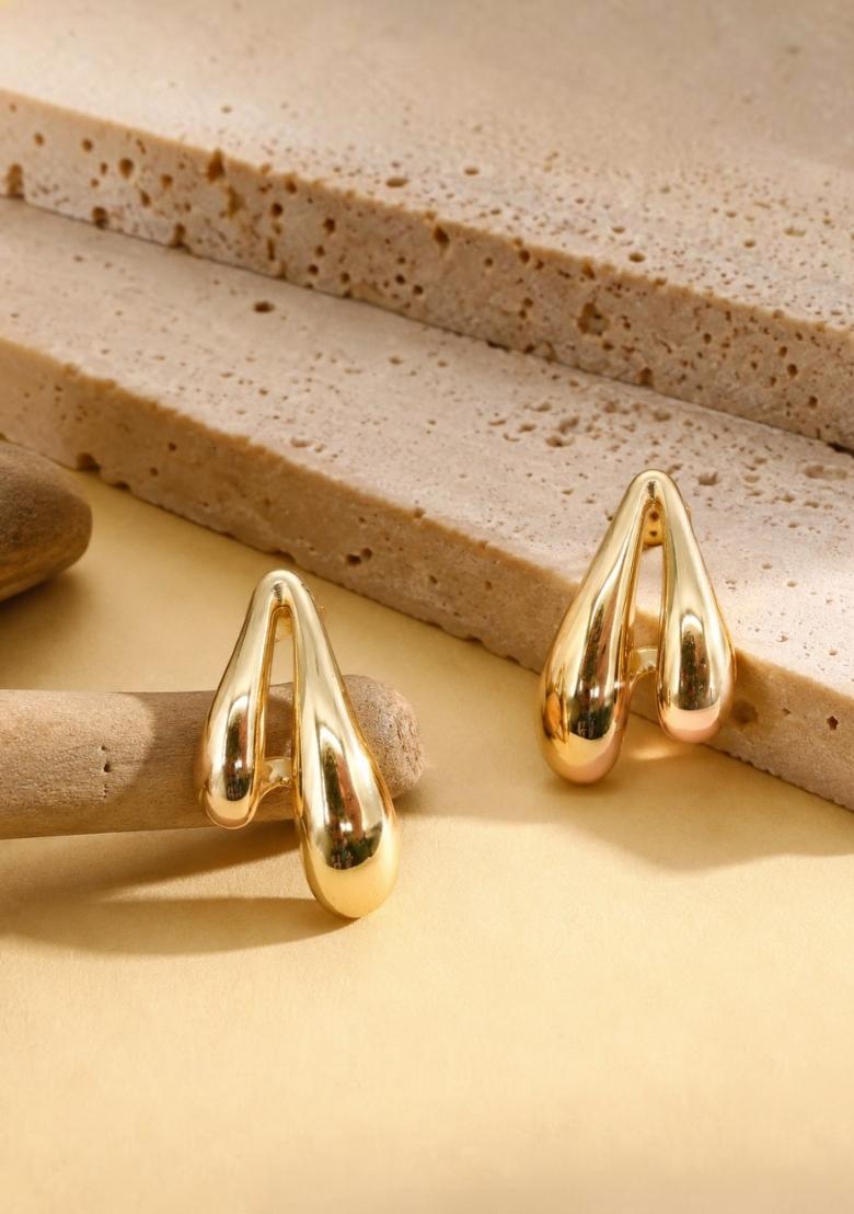 Gold Alloy Earrings - Indya