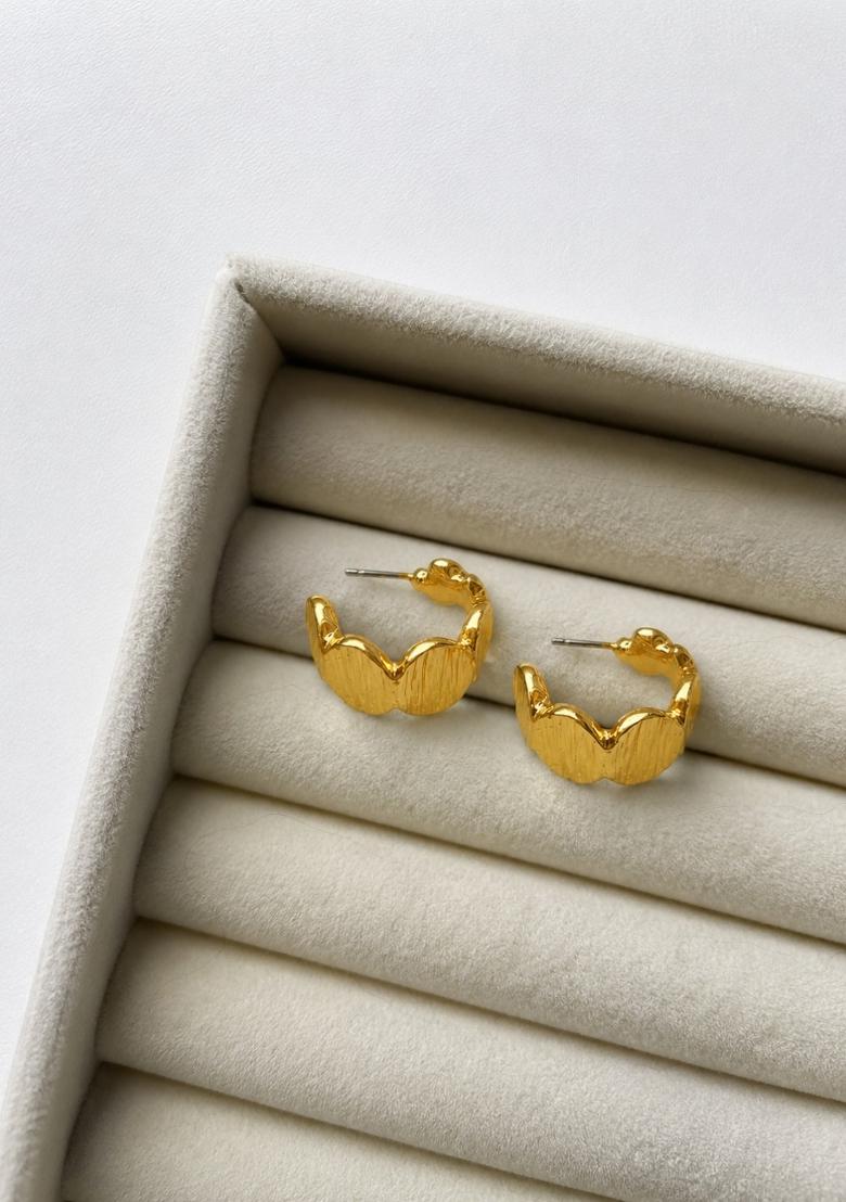 Gold Alloy Earrings - Indya