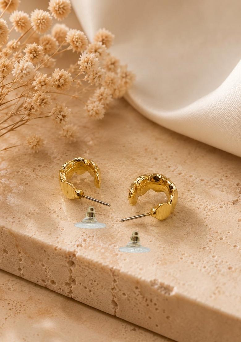 Gold Alloy Earrings - Indya