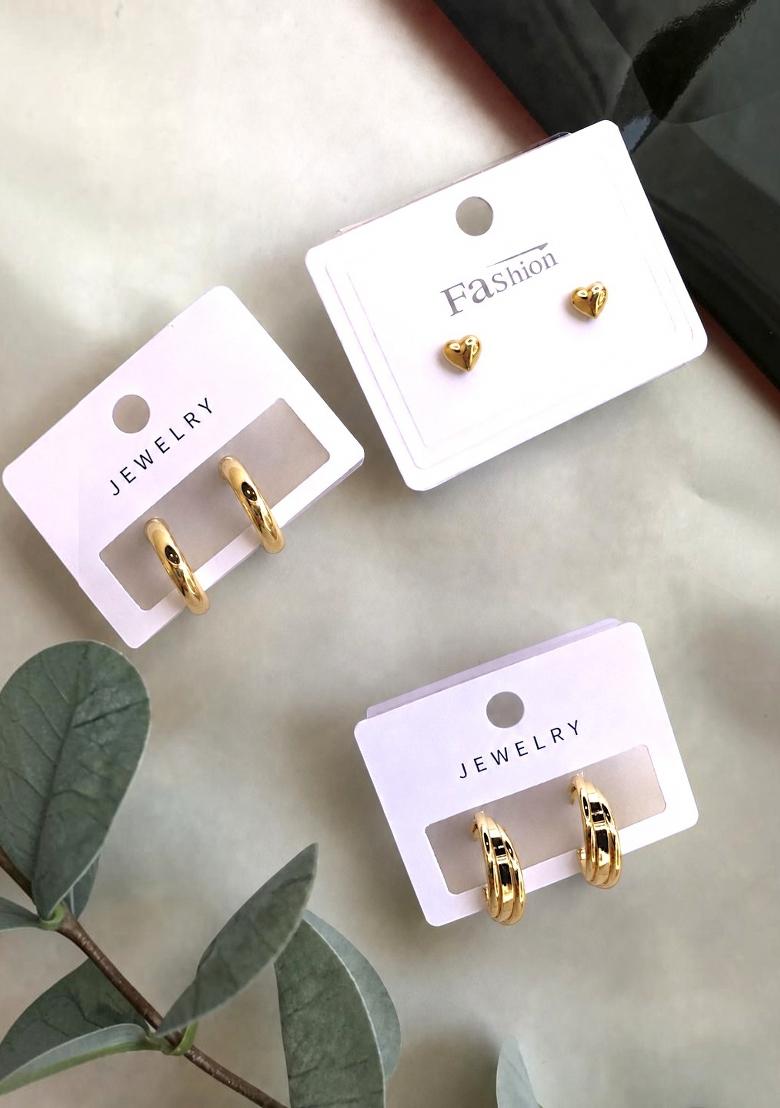 Gold Alloy Earrings - Indya