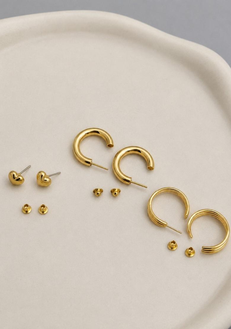 Gold Alloy Earrings - Indya