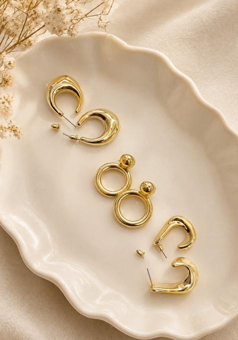 Gold Alloy Earrings