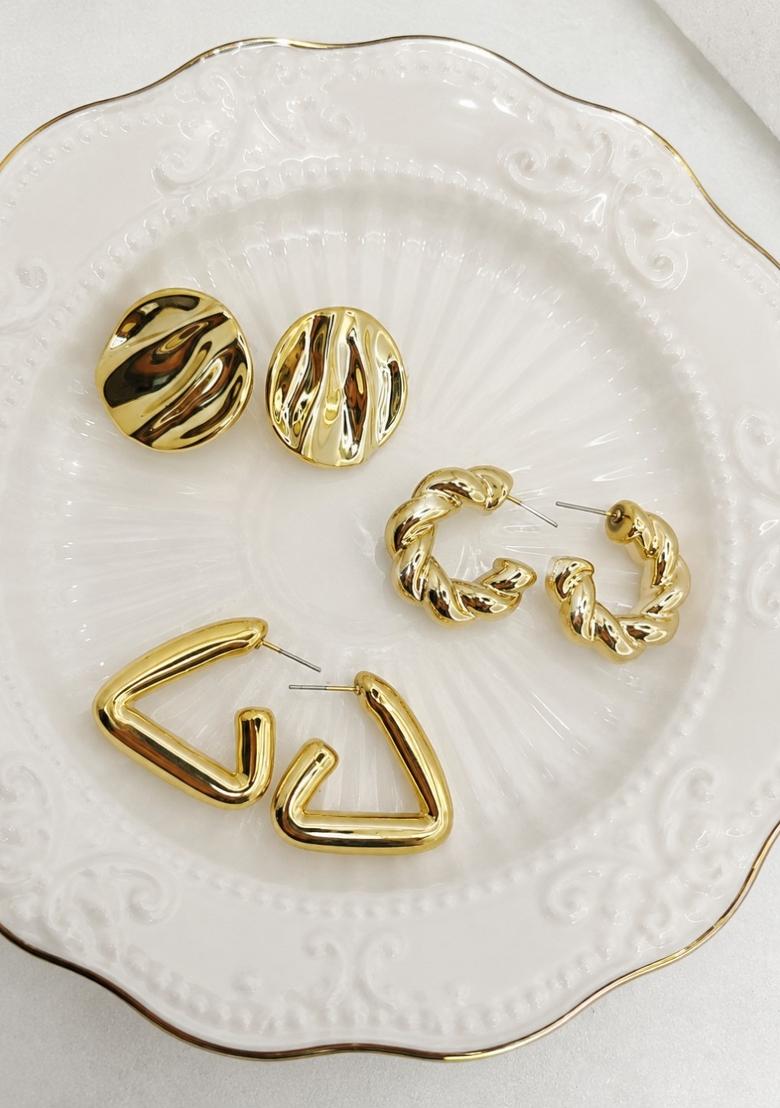 Gold Alloy Earrings - Indya