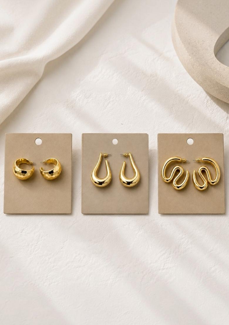 Gold Alloy Earrings - Indya