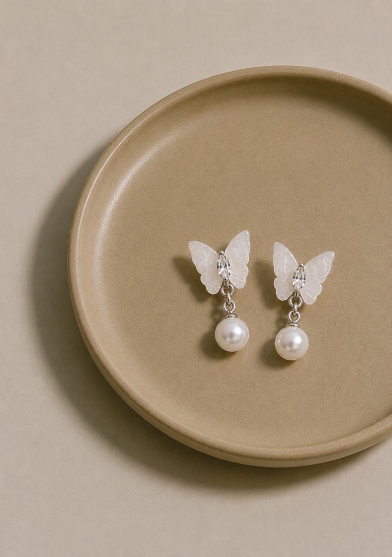 Silver Alloy Earrings - Indya