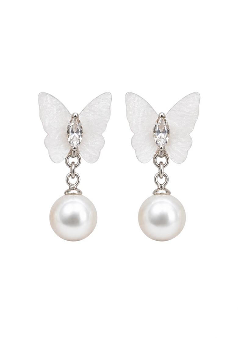 Silver Alloy Earrings - Indya
