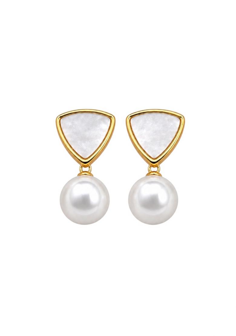 Gold Alloy Earrings - Indya