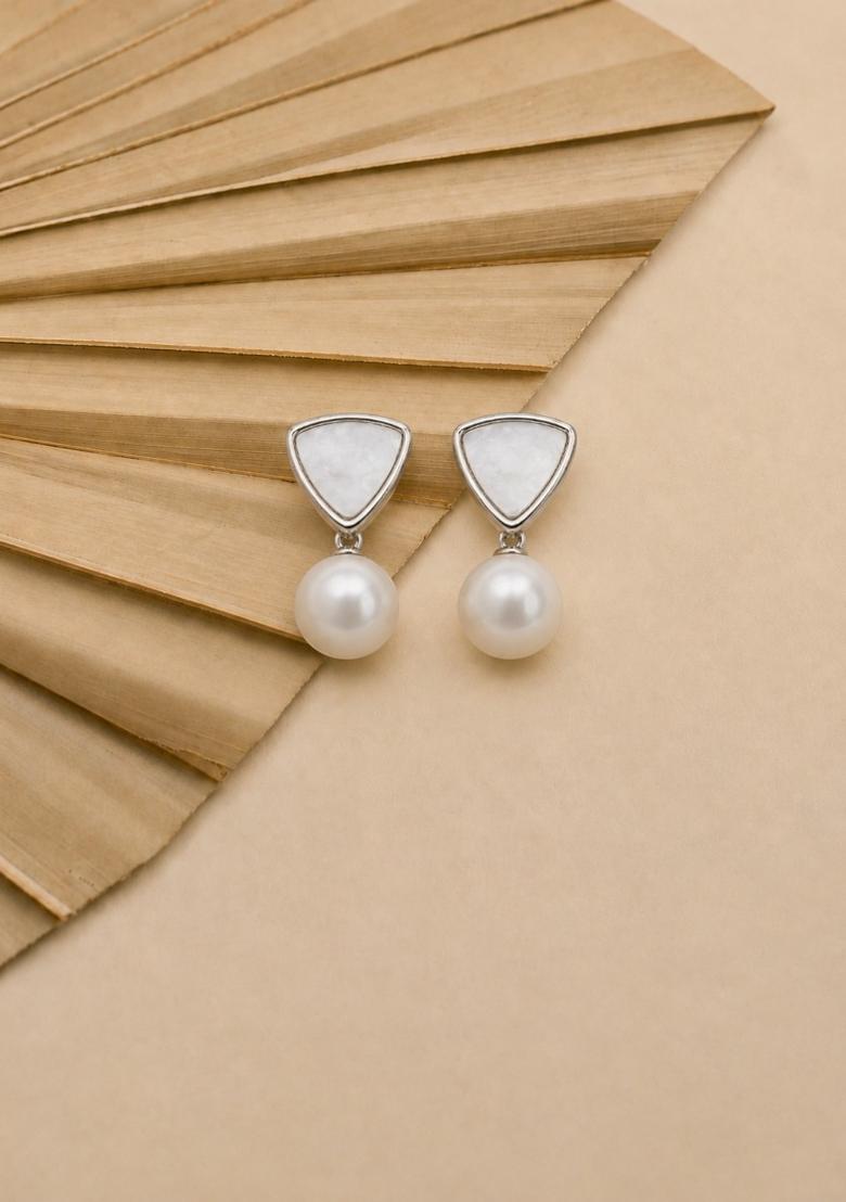 Silver Alloy Earrings - Indya