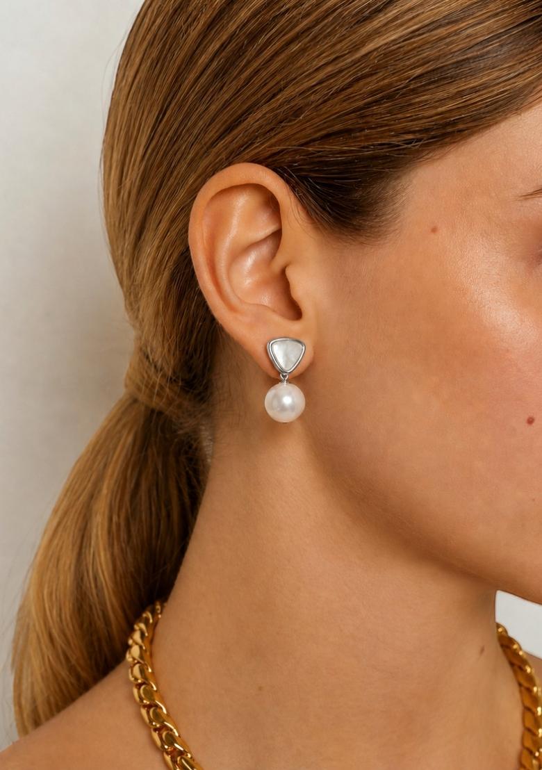 Silver Alloy Earrings - Indya