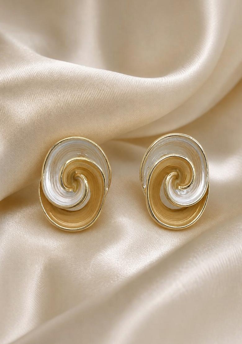 Gold Alloy Earrings - Indya