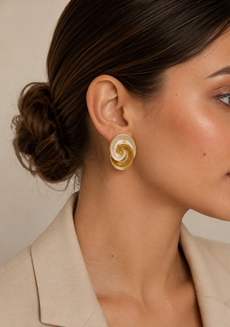 Gold Alloy Earrings - Indya