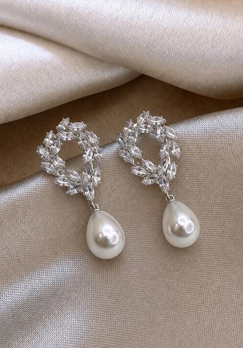 Silver Alloy Earrings