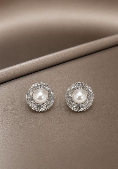 Silver Alloy Earrings