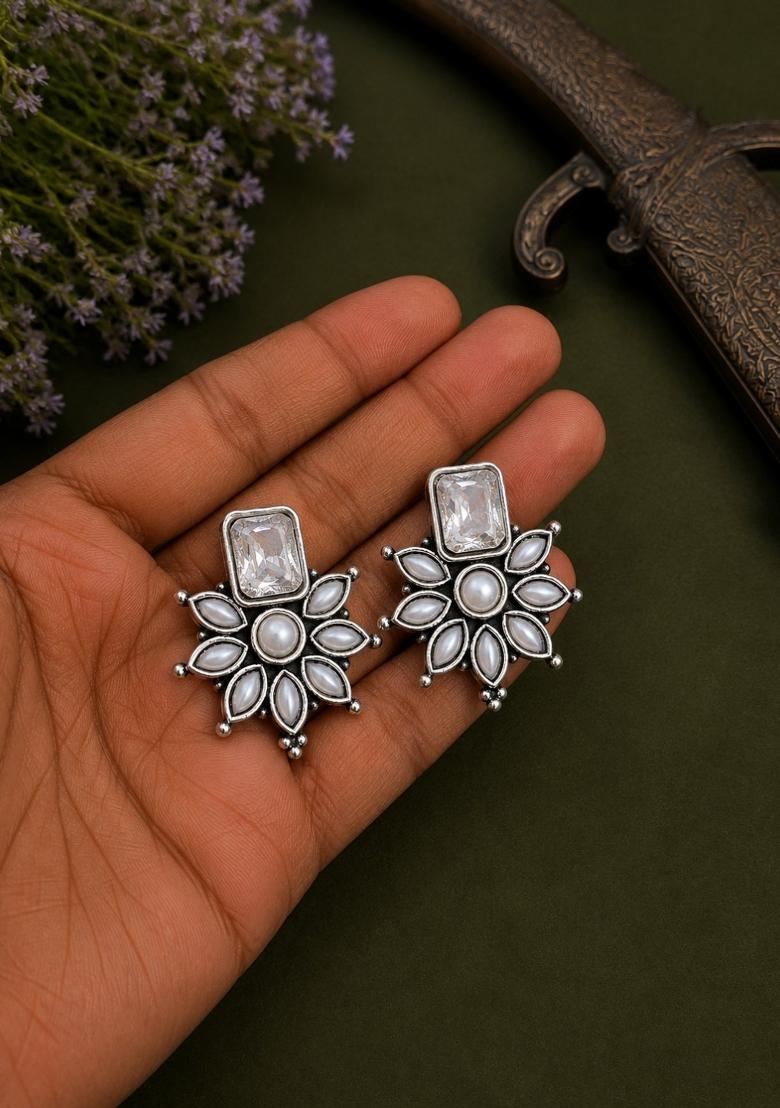 Silver Silver Earrings - Indya