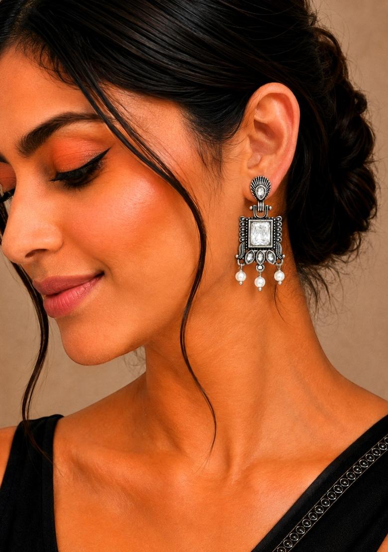 Silver Silver Earrings - Indya