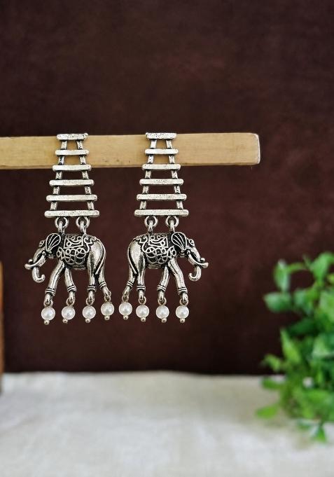 Silver Alloy Earrings
