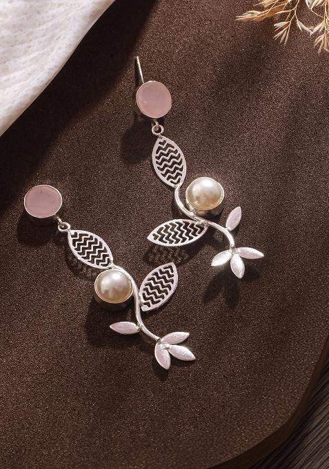Silver Plated Contemporary Drop Earrings