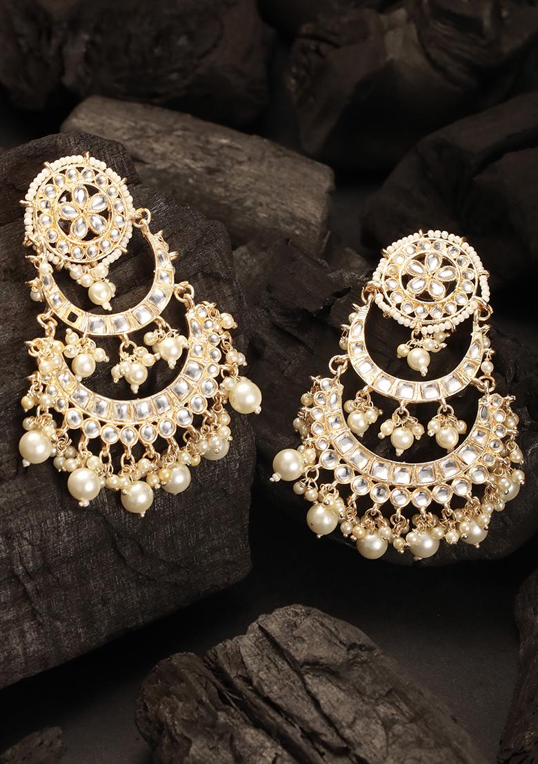 Crescent Shaped Chandbali Earringss Earrings