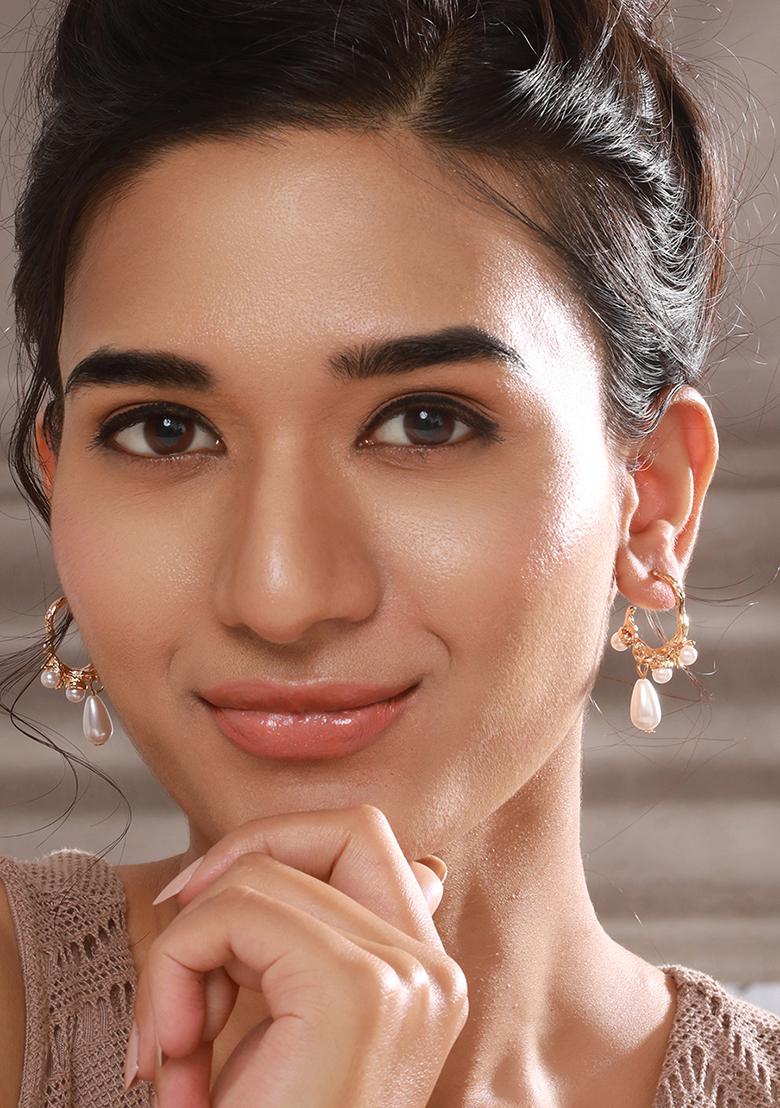 Set Of 2 Gold Plated Contemporary Studs Earrings