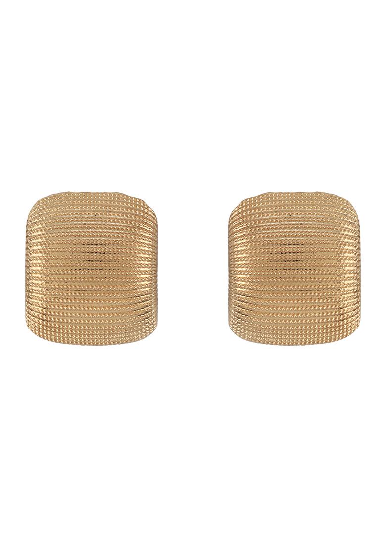 Set Of 2 Gold Plated Contemporary Studs Earrings